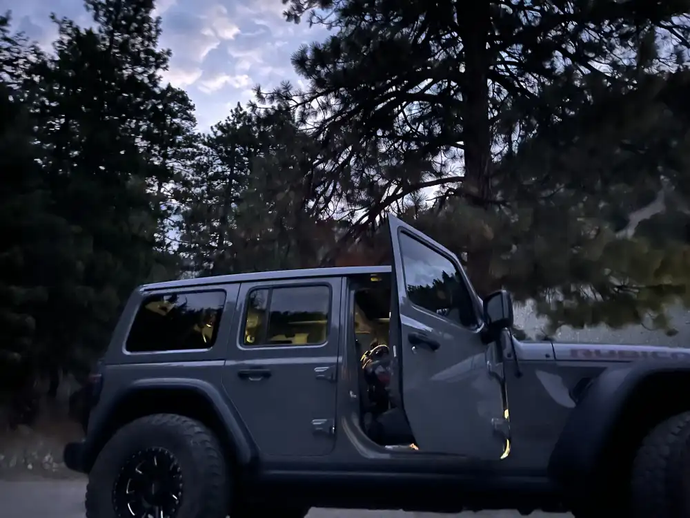 Jeep with door open