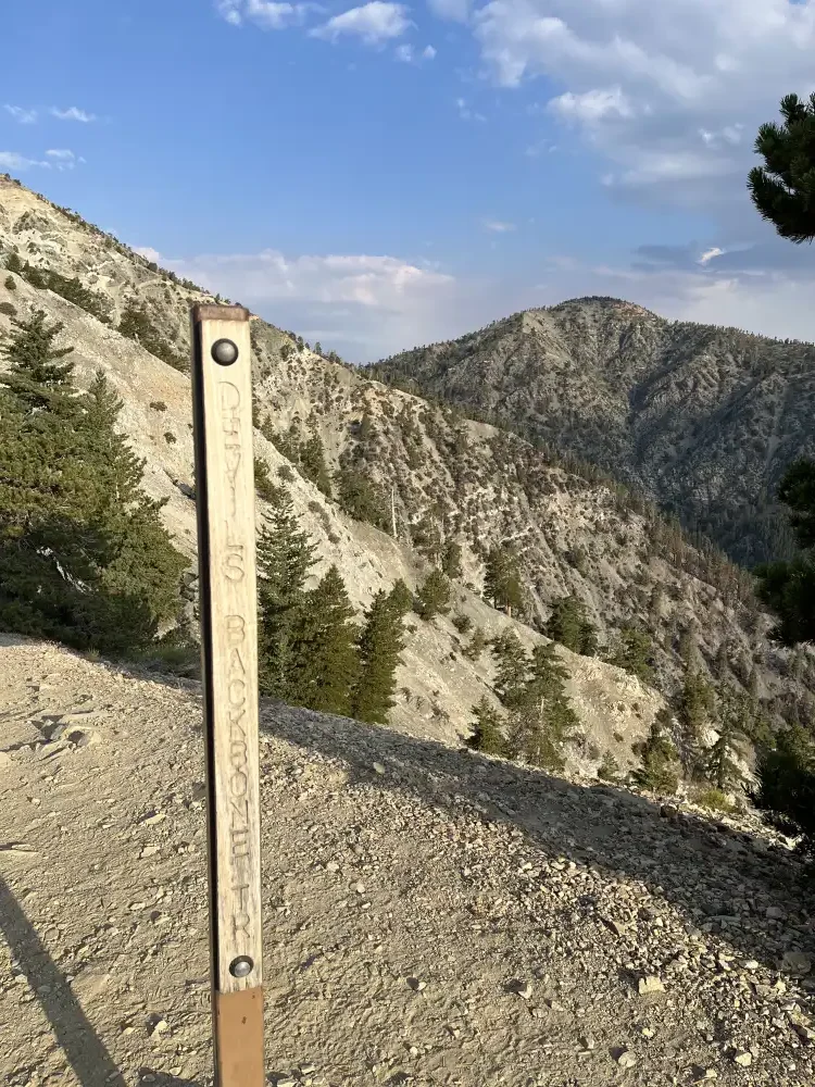 Devils Backbone trail head marker