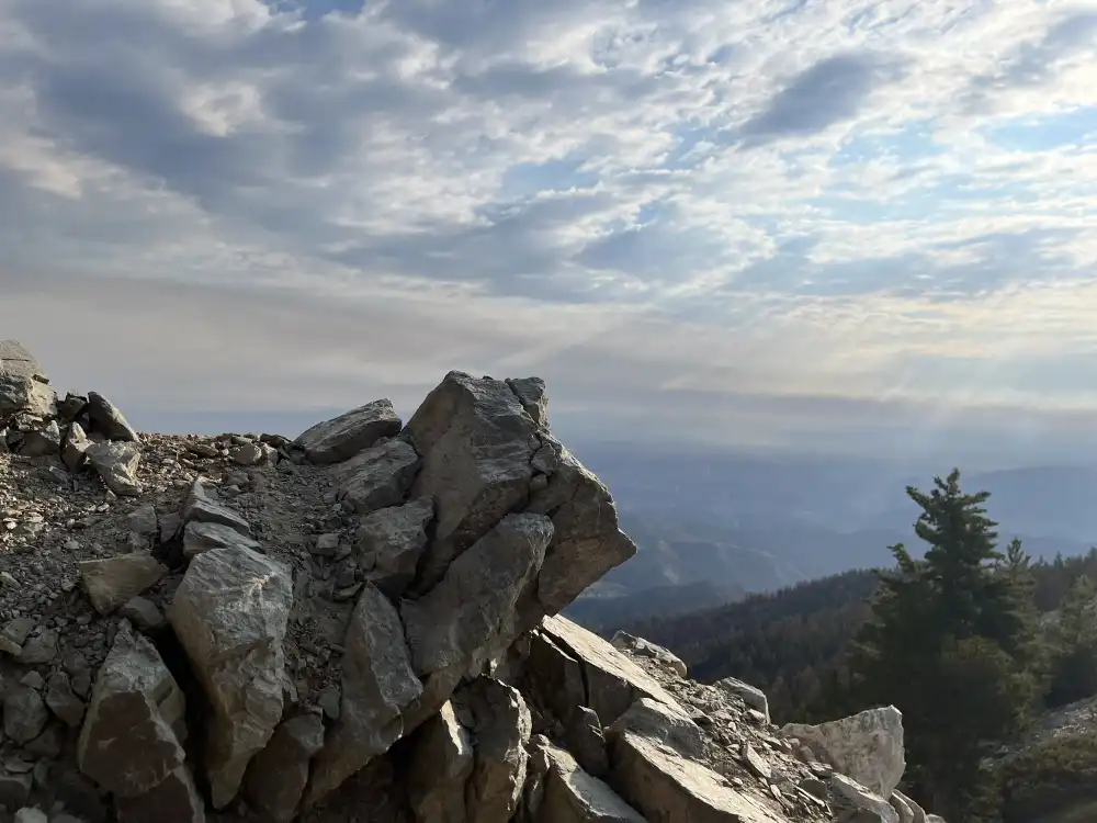 rock face against sky