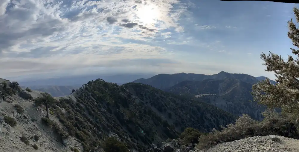 mountain landscape with sun