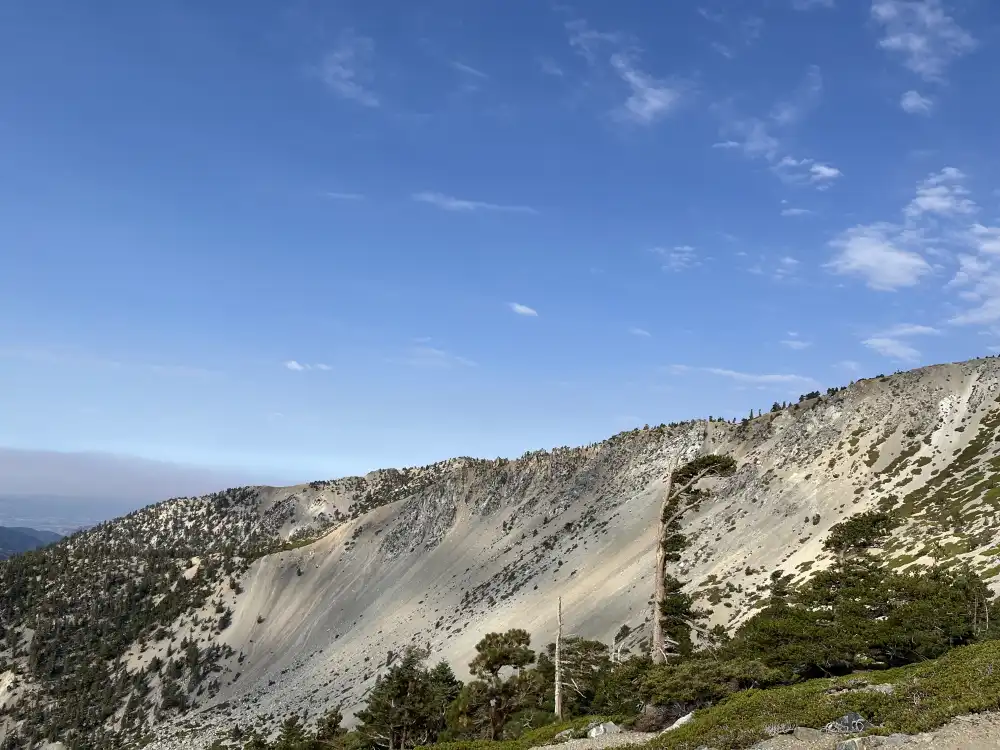 rocky and sandy mountain side