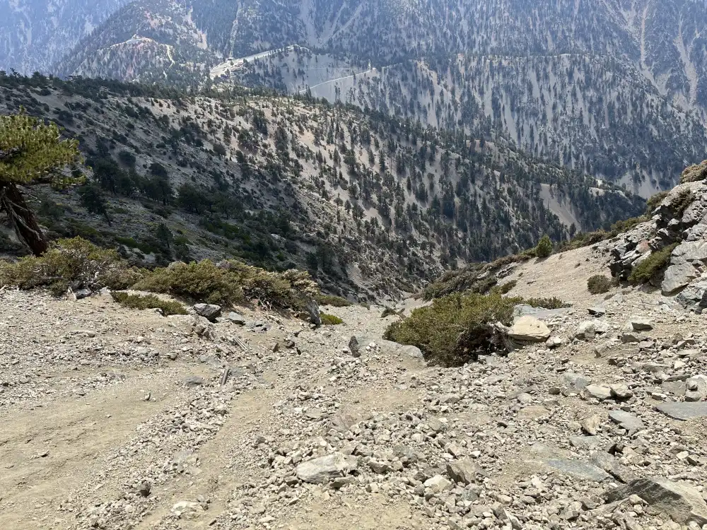 Steep mountain on side of trail