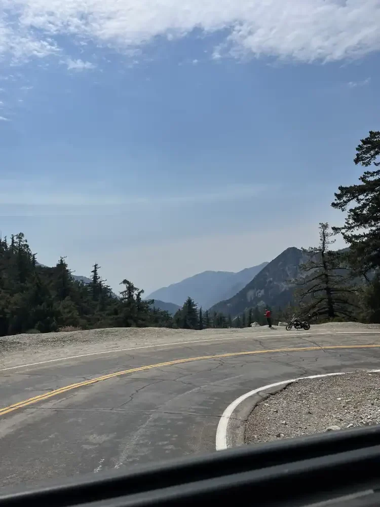 biker on scenic lookout