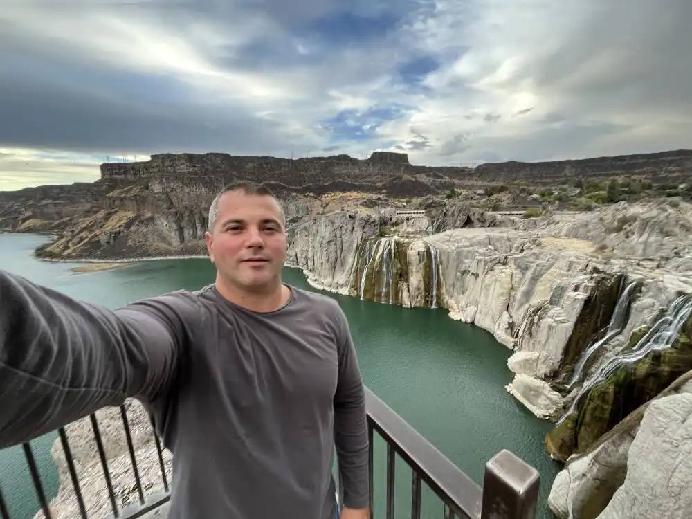 Eric at Shoshone Falls